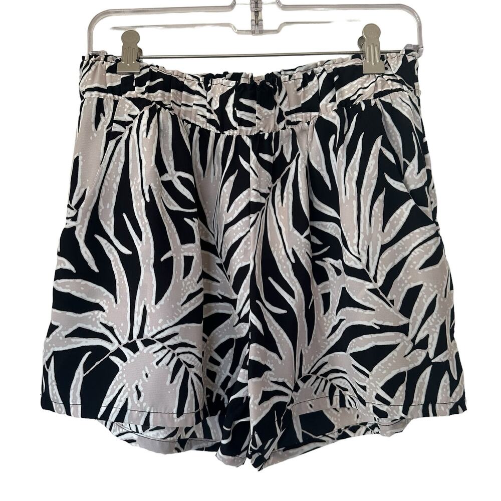 NWT Tyche Lightweight Shorts Elastic Waist Black Tan Size Large